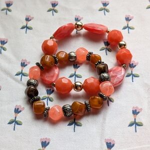 Whimsical brown and pink bracelets bundle